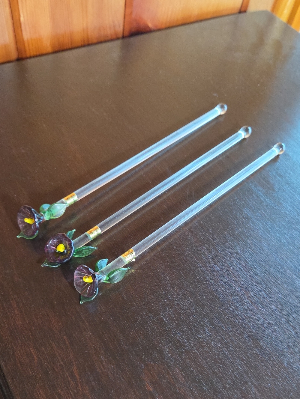 Vintage Glass Stir Sticks Made In Taiwan